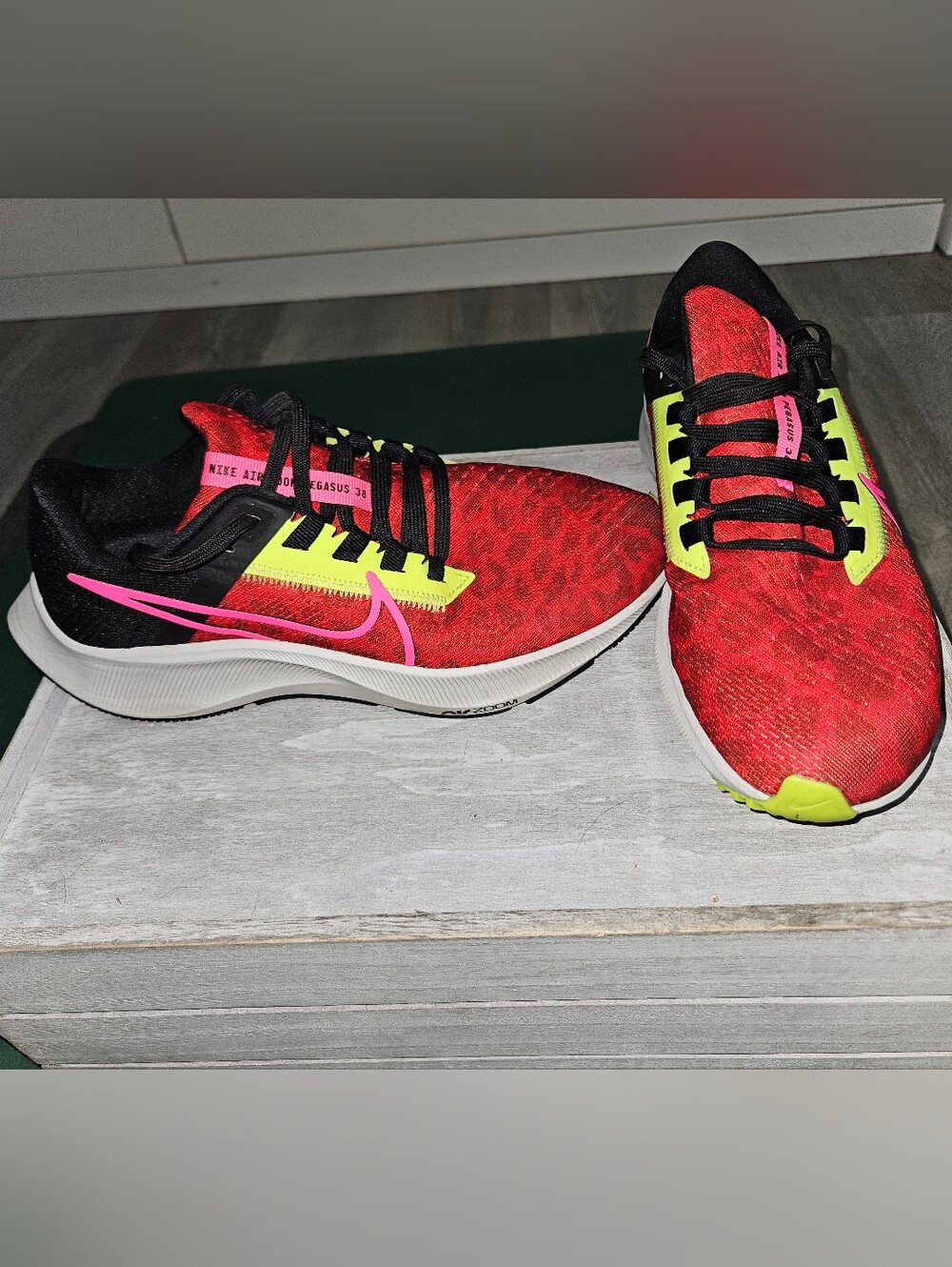 Nike Women's Running Shoes - Red with Pink & Yellow Accents